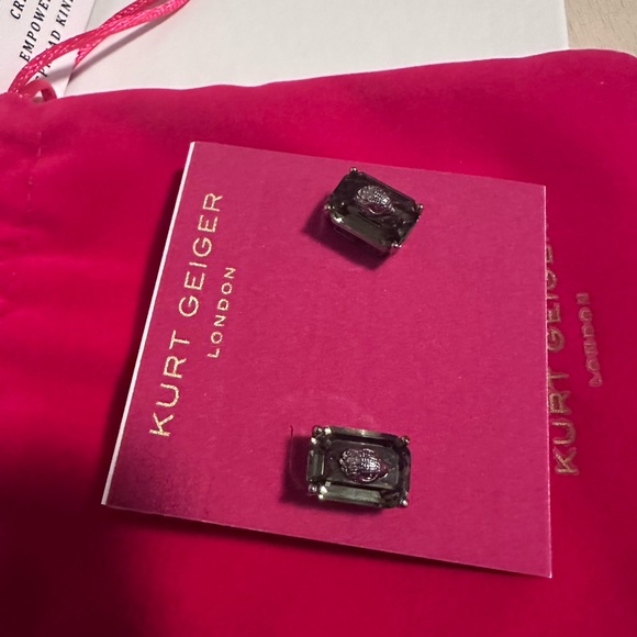 NWT - Kurt Geiger Black Bird Gem Earrings with Dust Bag - Picture 4 of 5